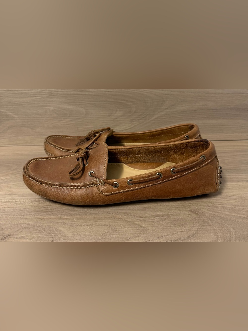 Cole Haan Driving Moc Shoes Mens Size 9.5 M Brown Leather Loafers Slip On 13215
